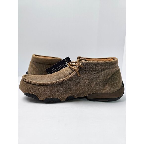 Twisted X Mens Driving Mocs D Toe Brown Suede Leather Size 10.5 - Picture 2 of 6